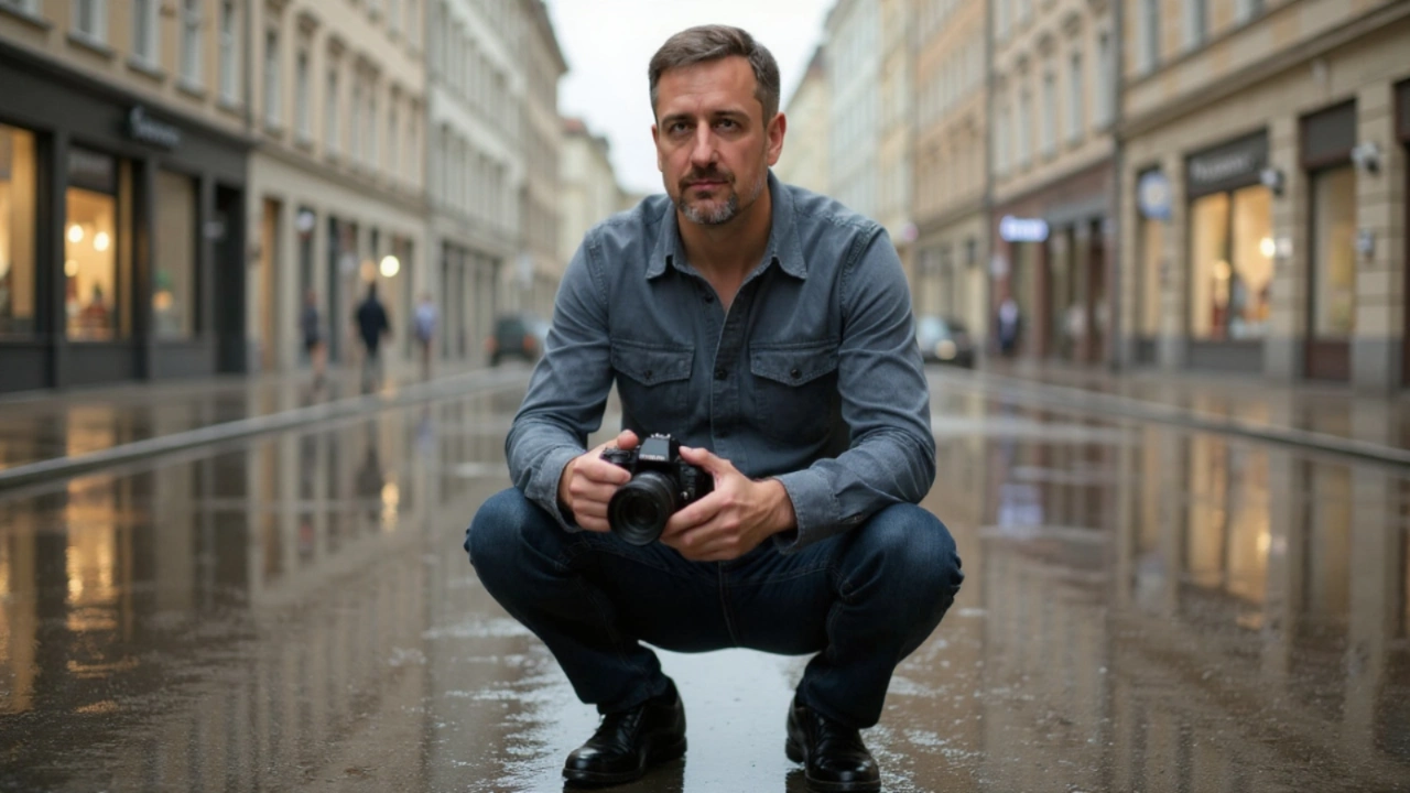 Фотограф Сергей Васильчук: 5 приёмов для портрета при естественном свете 2 Сергей Васильчук — фотограф снимает на мокром асфальте после дождя